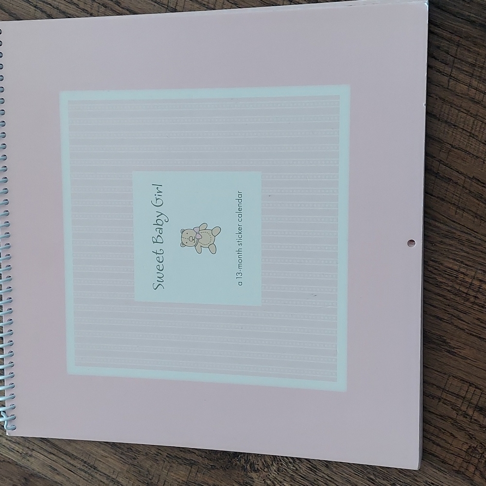 Baby girl 13 mobth sticker calendar